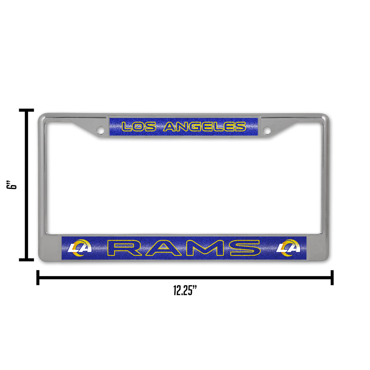 NFL Los Angeles Rams Chrome Glitter License Plate Frame Fan Gear NFL Los Angeles Rams