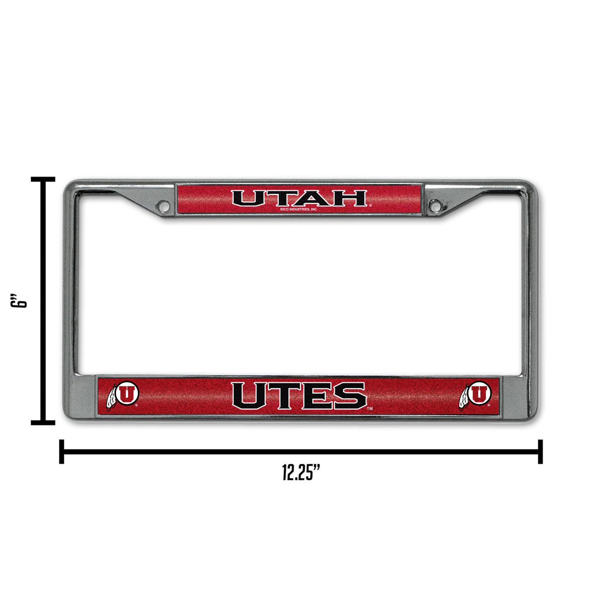 NCAA Utah Utes Chrome Glitter License Plate Frame Fan Gear NCAA Utah Utes