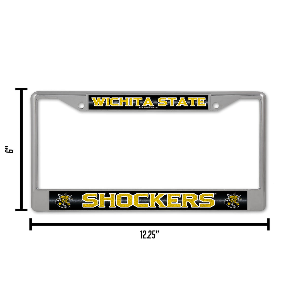 NCAA Wichita State Shockers Chrome Glitter License Plate Frame Fan Gear NCAA Wichita State Shockers