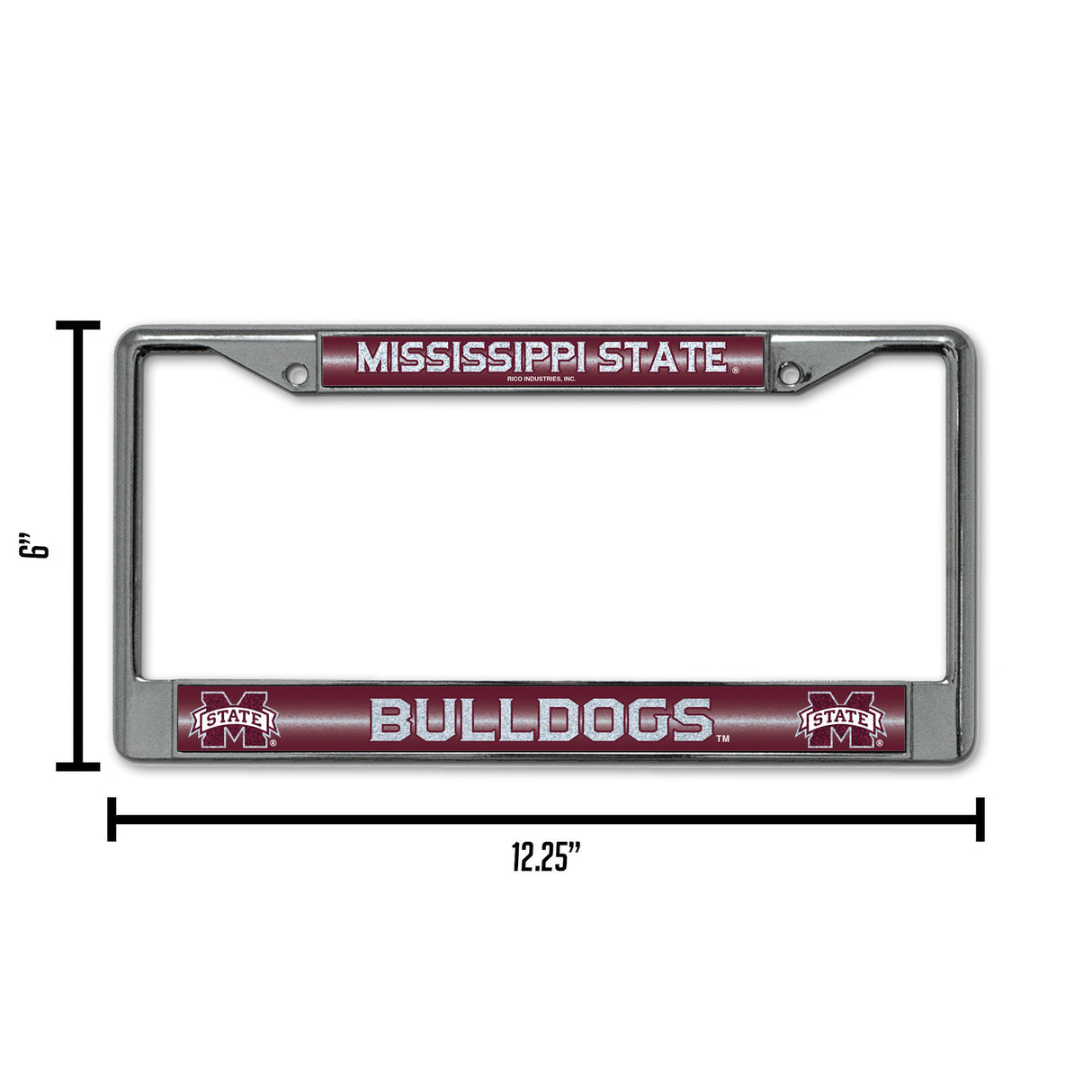 NCAA Mississippi State Bulldogs Chrome Glitter License Plate Frame Fan Gear NCAA Mississippi State Bulldogs