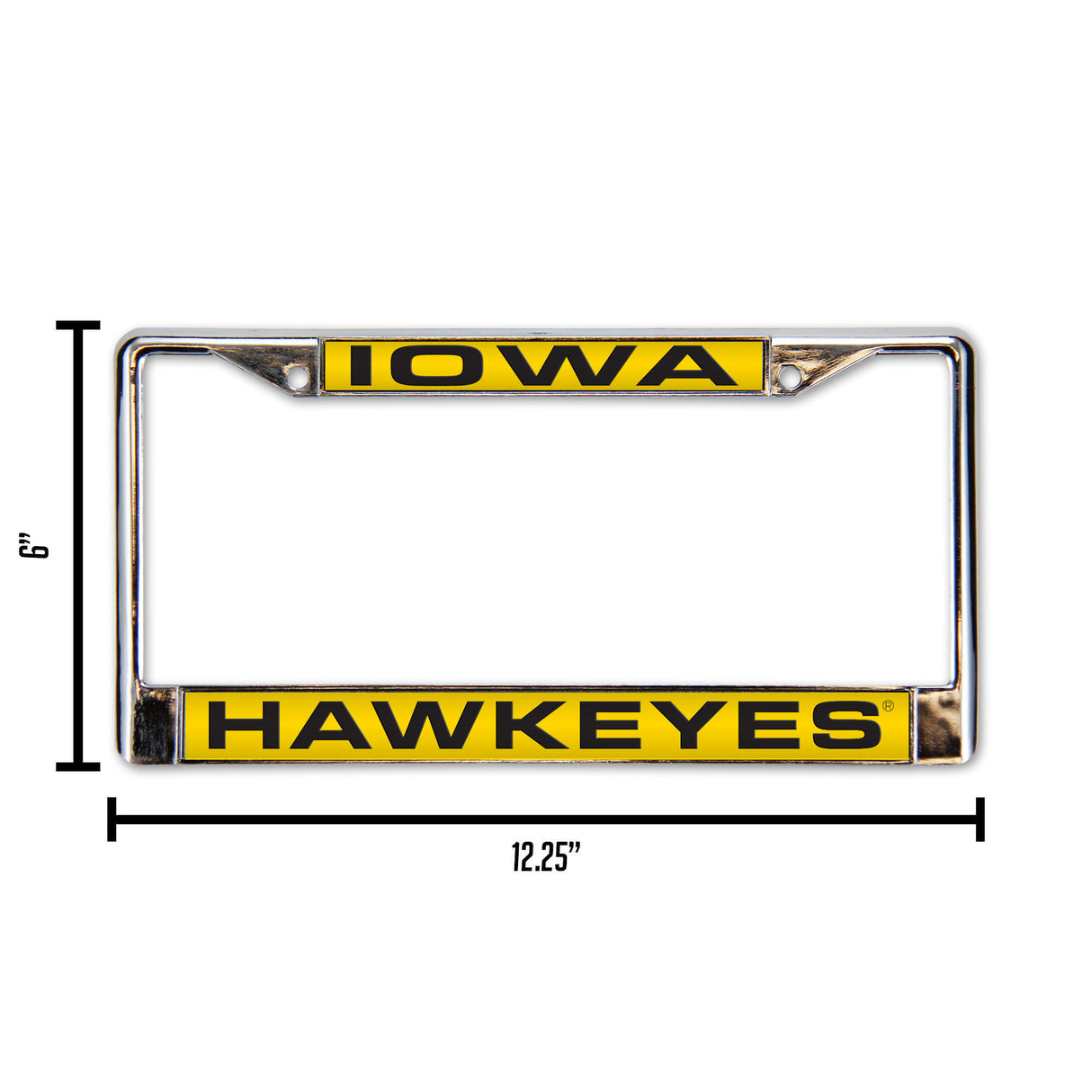 NCAA Iowa Hawkeyes Laser Cut Chrome License Plate Frame Fan Gear NCAA Iowa Hawkeyes