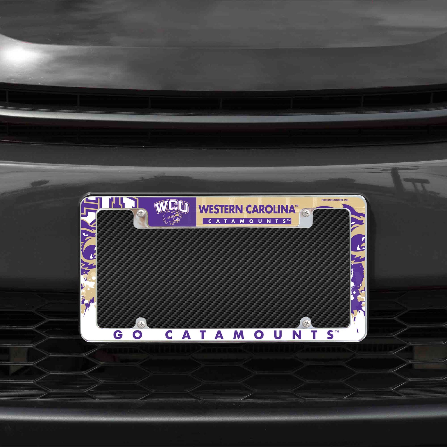 NCAA Western Carolina Catamounts All Over Chrome License Plate Frame Fan Gear NCAA Western Carolina Catamounts