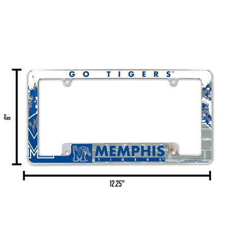 NCAA Memphis Tigers All Over Chrome License Plate Frame Fan Gear NCAA Memphis Tigers