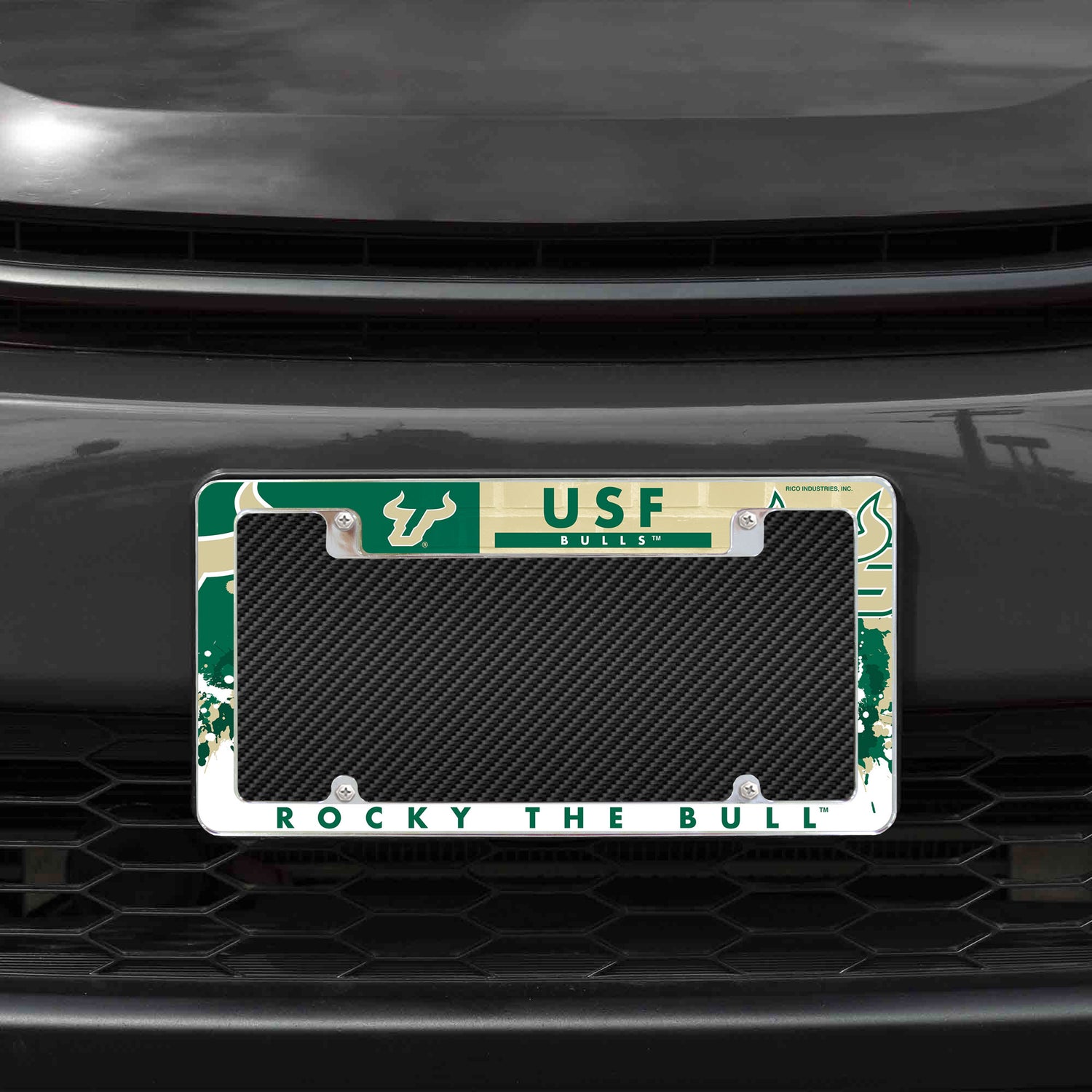 NCAA South Florida Bulls - USF All Over Chrome License Plate Frame Fan Gear NCAA South Florida Bulls