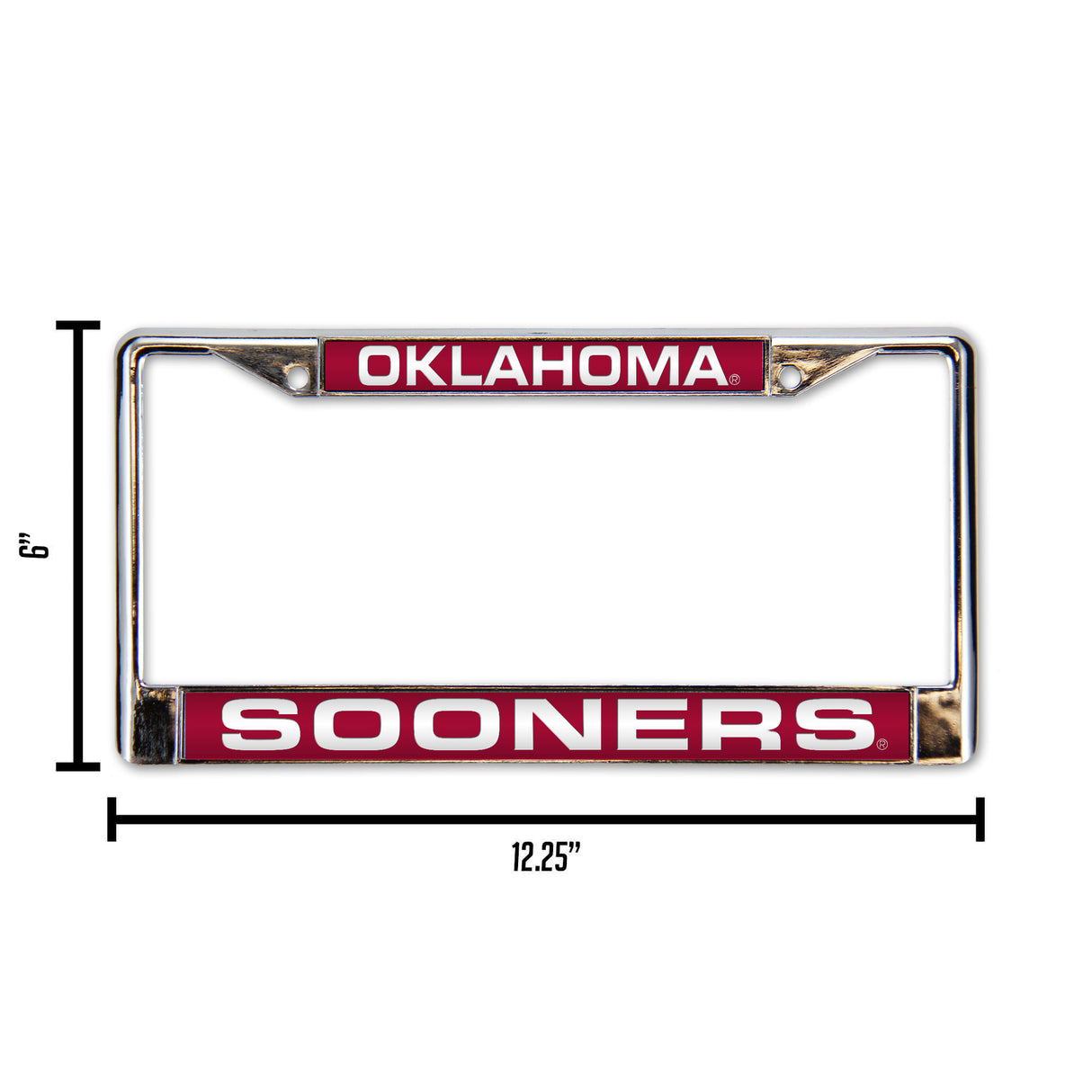 NCAA Oklahoma Sooners Laser Cut Chrome License Plate Frame Fan Gear NCAA Oklahoma Sooners