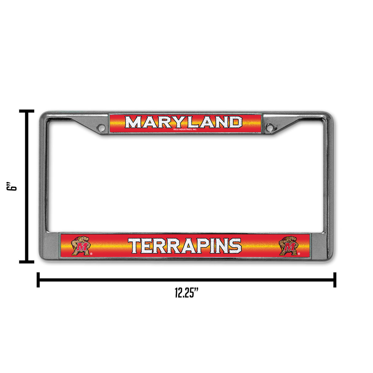 NCAA Maryland Terrapins Chrome Glitter License Plate Frame Fan Gear NCAA Maryland Terrapins