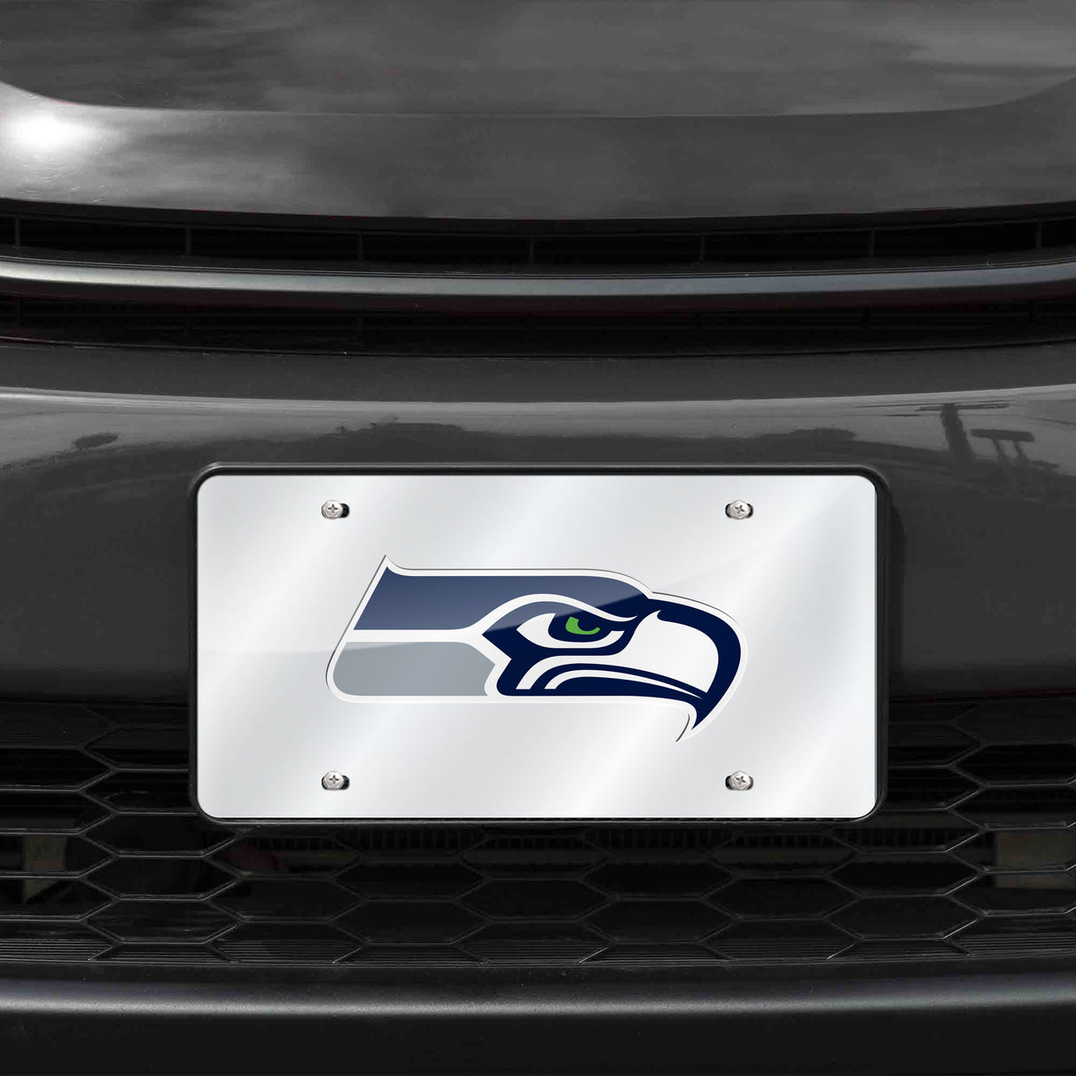 NFL Seattle Seahawks Laser Cut Silver License Plate Tag Fan Gear NFL Seattle Seahawks