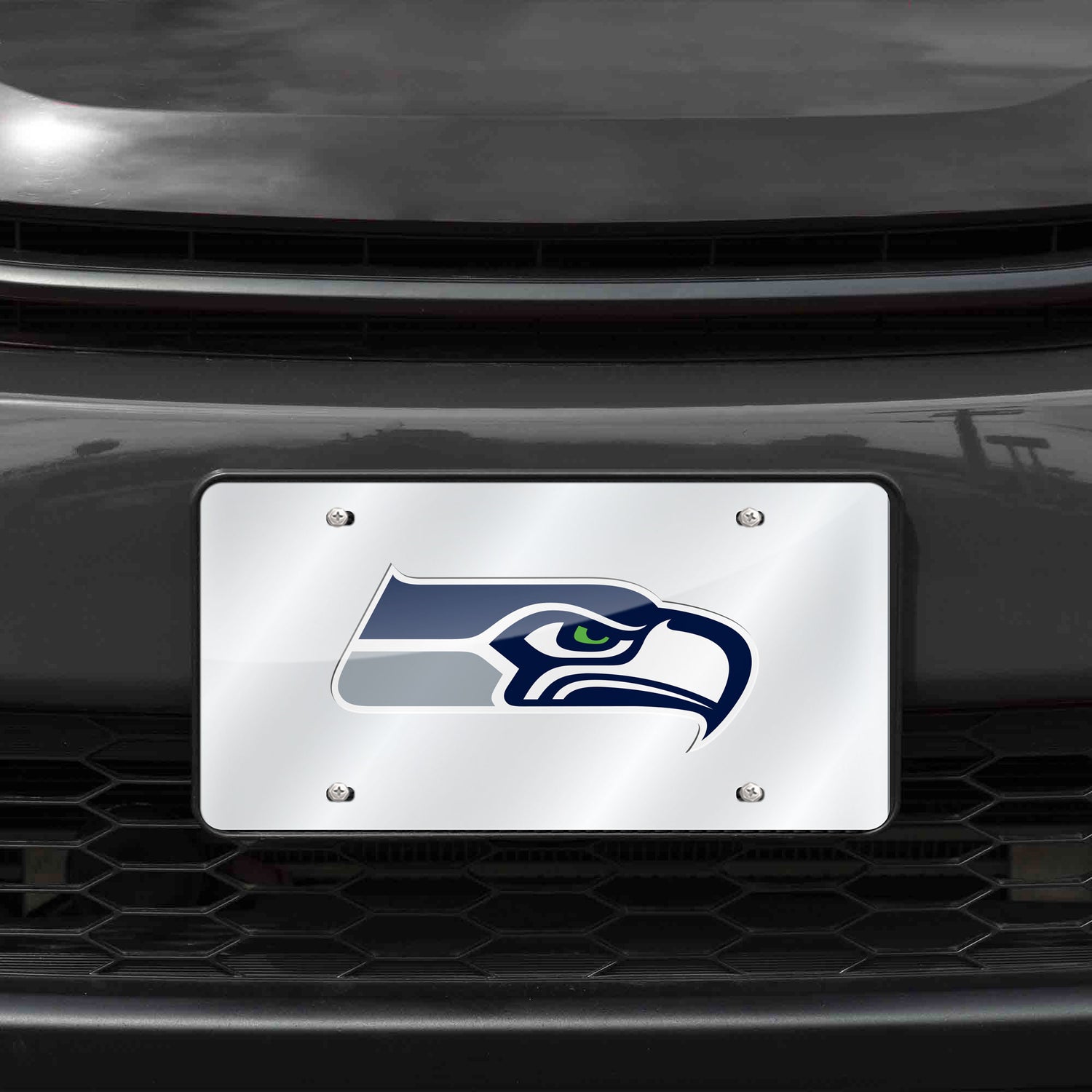 NFL Seattle Seahawks Laser Cut Silver License Plate Tag Fan Gear NFL Seattle Seahawks