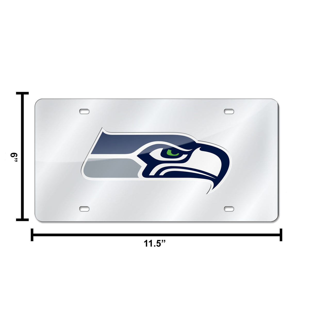 NFL Seattle Seahawks Laser Cut Silver License Plate Tag Fan Gear NFL Seattle Seahawks