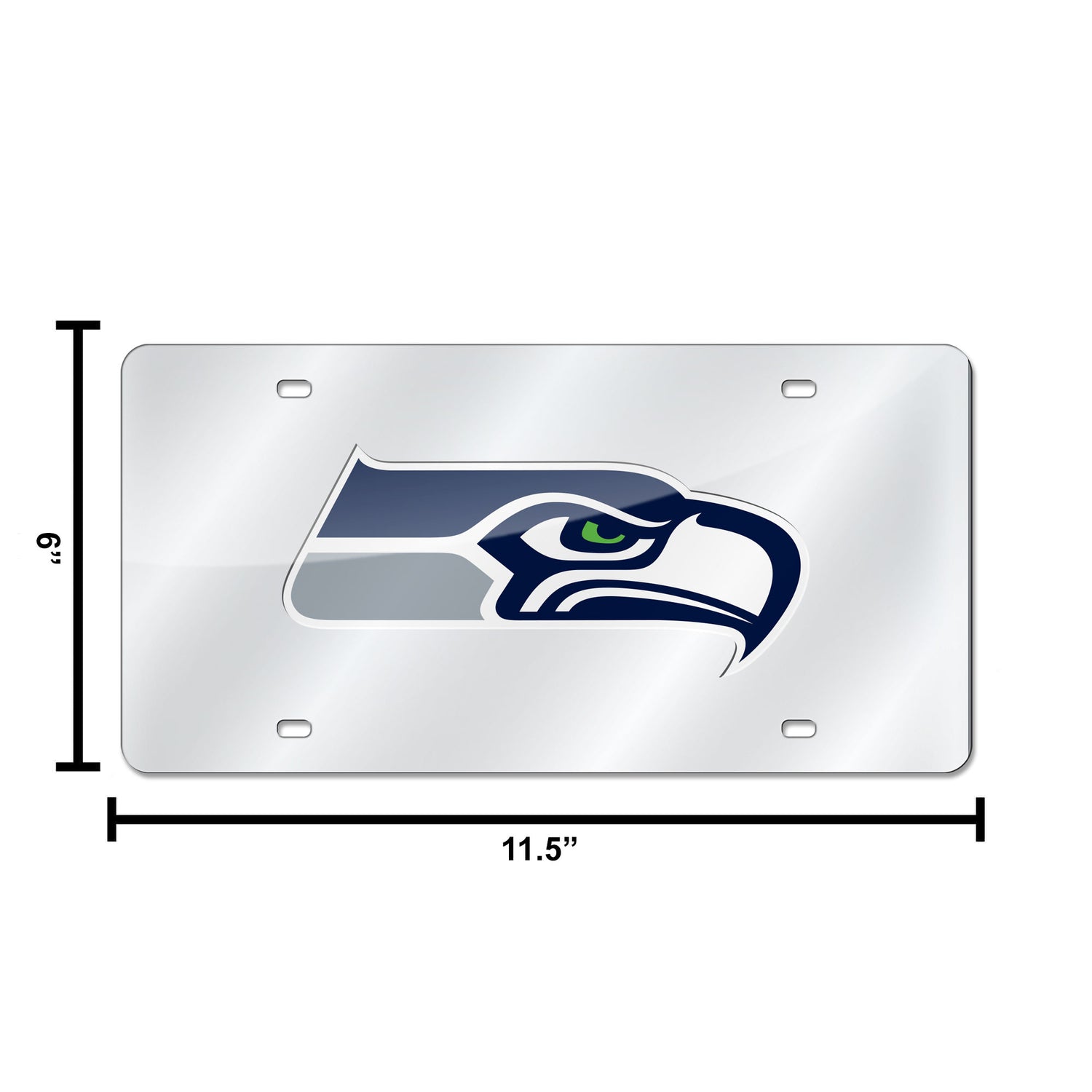 NFL Seattle Seahawks Laser Cut Silver License Plate Tag Fan Gear NFL Seattle Seahawks