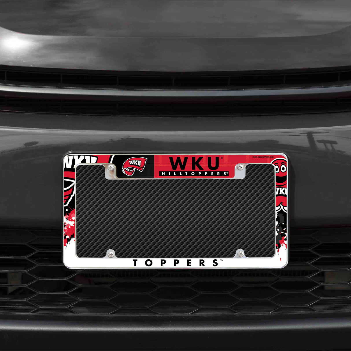 NCAA Western Kentucky Hilltoppers All Over Chrome License Plate Frame Fan Gear NCAA Western Kentucky Hilltoppers