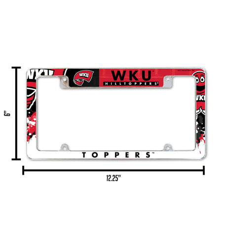 NCAA Western Kentucky Hilltoppers All Over Chrome License Plate Frame Fan Gear NCAA Western Kentucky Hilltoppers