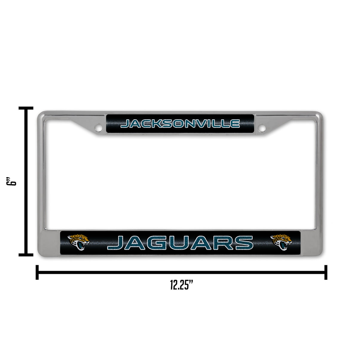 NFL Jacksonville Jaguars Chrome Glitter License Plate Frame Fan Gear NFL Jacksonville Jaguars