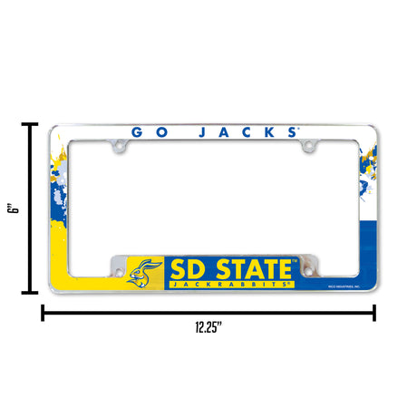 NCAA South Dakota State Jackrabbits All Over Chrome License Plate Frame Fan Gear NCAA South Dakota State Jackrabbits