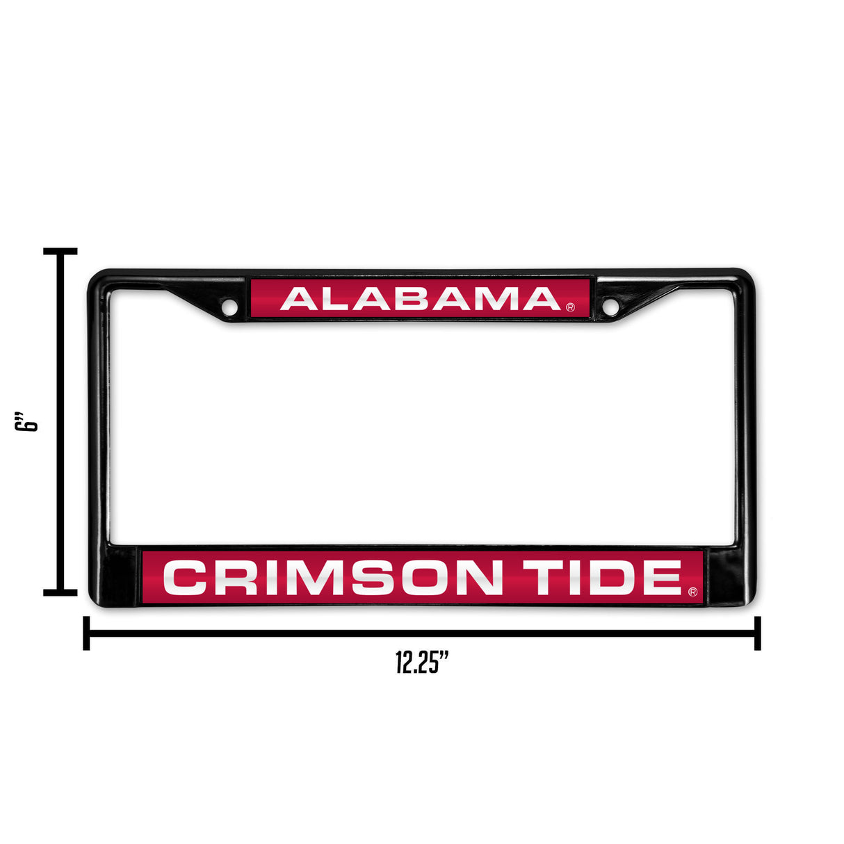 NCAA Alabama Crimson Tide Laser Cut Black Chrome License Plate Frame Fan Gear NCAA Alabama Crimson Tide