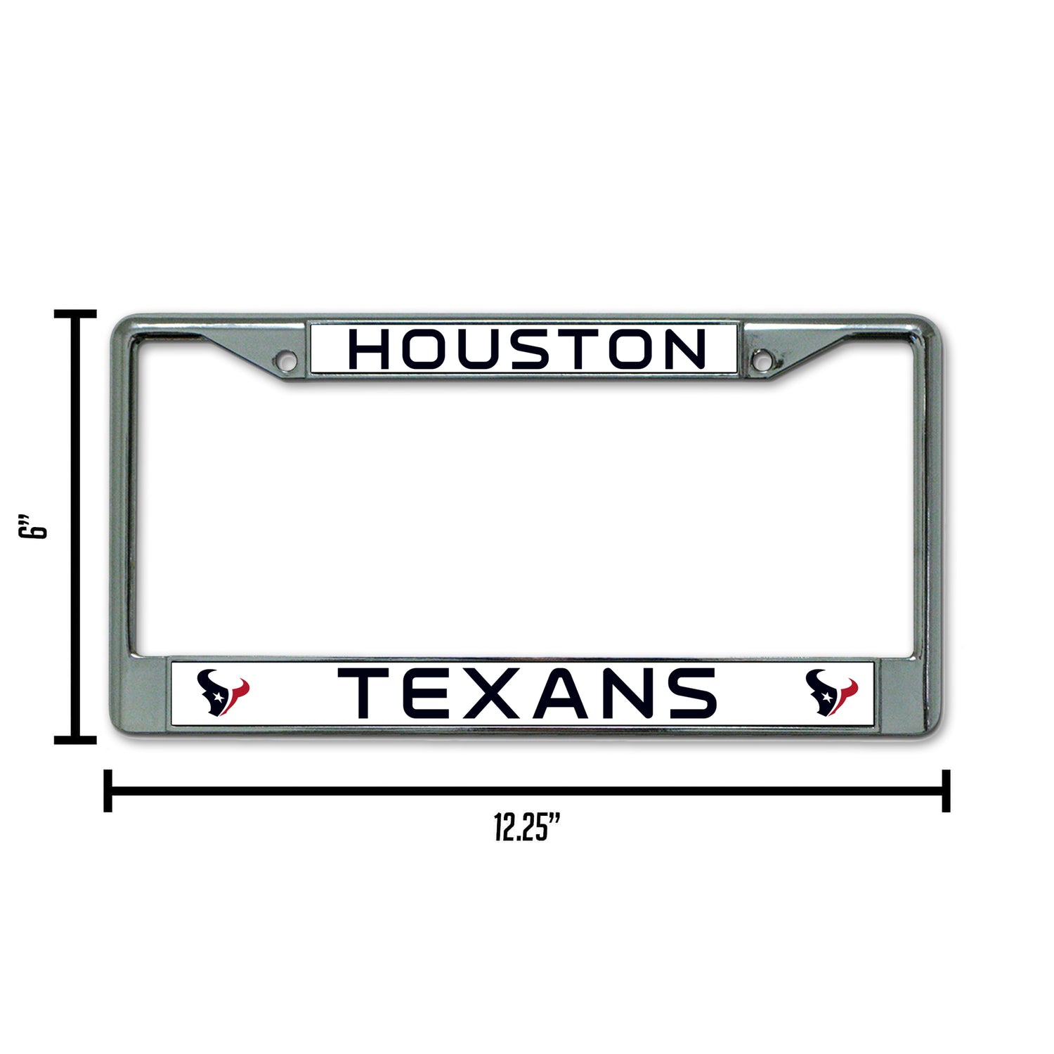 NFL Houston Texans Chrome License Plate Frame Fan Gear NFL Houston Texans