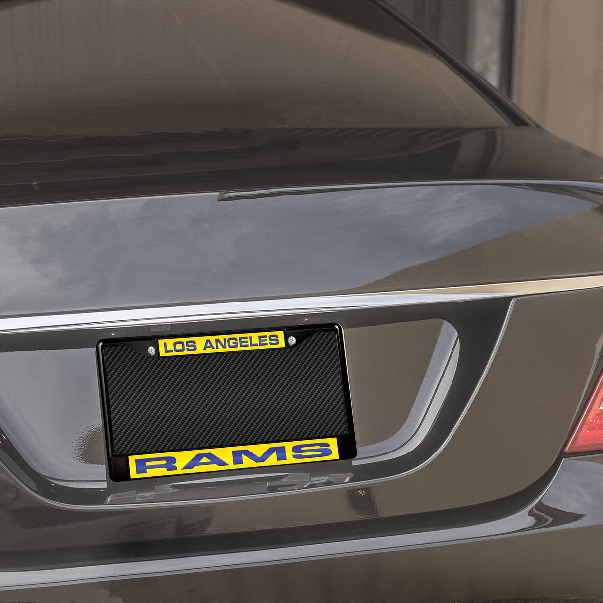 NFL Los Angeles Rams Laser Cut Black Chrome License Plate Frame Fan Gear NFL Los Angeles Rams