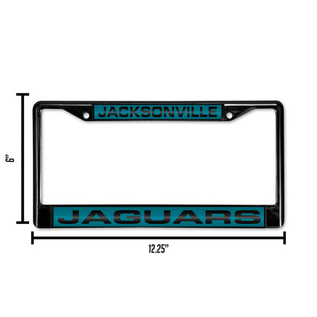 NFL Jacksonville Jaguars Laser Cut Black Chrome License Plate Frame Fan Gear NFL Jacksonville Jaguars