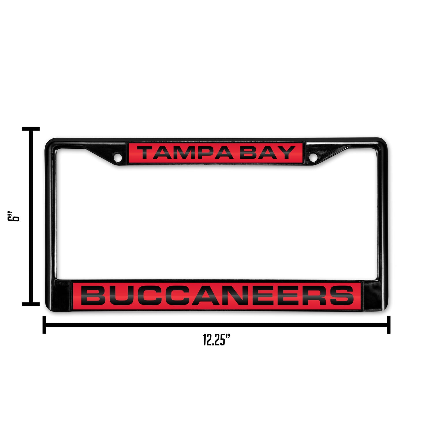 NFL Tampa Bay Buccaneers Laser Cut Black Chrome License Plate Frame Fan Gear NFL Tampa Bay Buccaneers