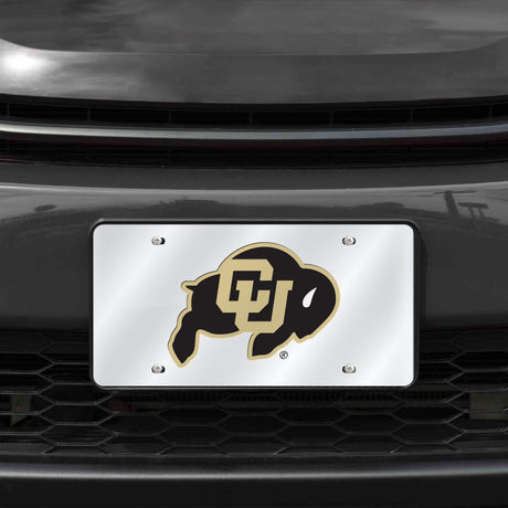 NCAA Colorado Buffaloes Silver Laser Cut Automobile Tag Fan Gear NCAA Colorado Buffaloes