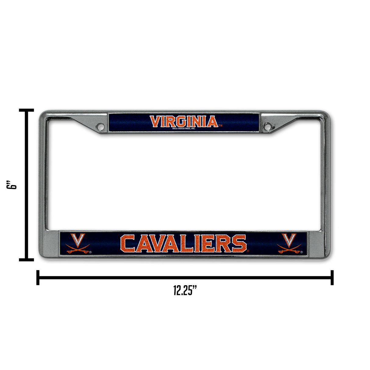 NCAA Virginia Cavaliers Chrome Glitter License Plate Frame Fan Gear NCAA Virginia Cavaliers