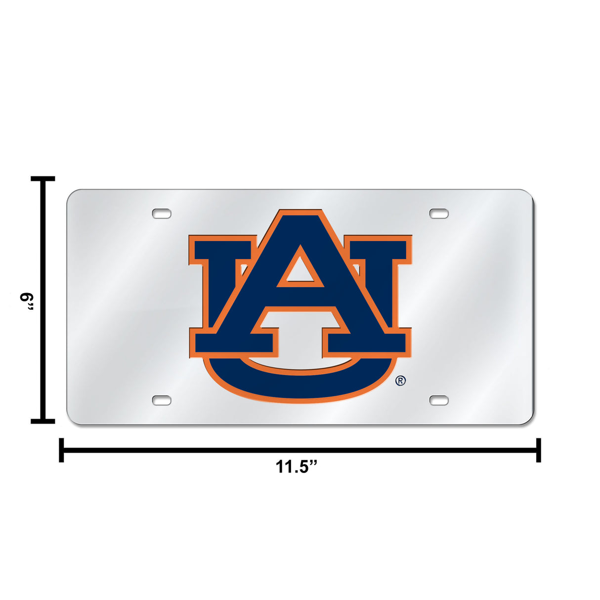 NCAA Auburn Tigers Silver Laser Cut Automobile Tag Fan Gear NCAA Auburn Tigers