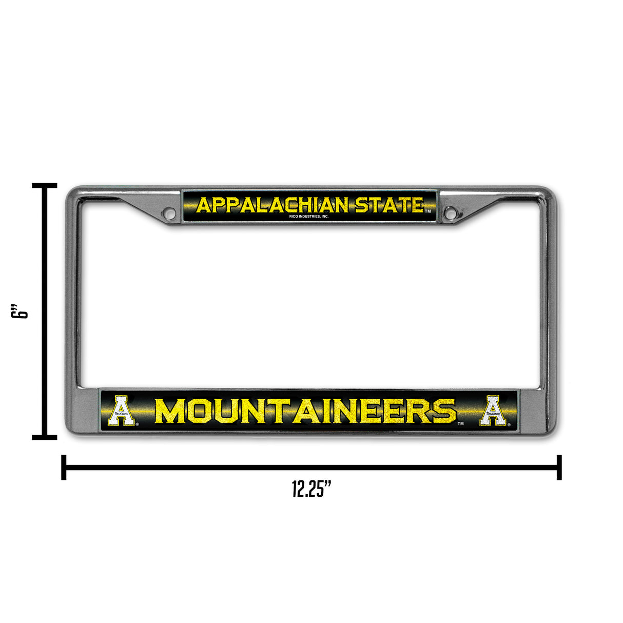NCAA Appalachian State Mountaineers Chrome Glitter License Plate Frame Fan Gear NCAA Appalachian State Mountaineers