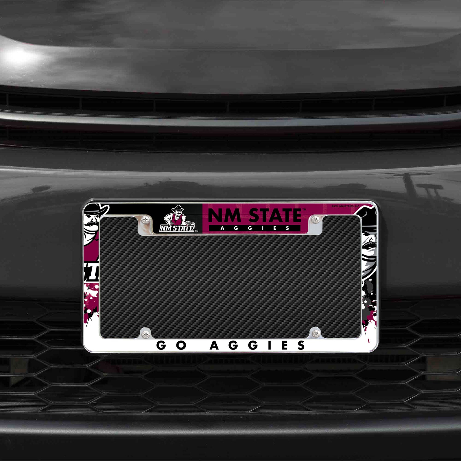 NCAA New Mexico State Aggies All Over Chrome License Plate Frame Fan Gear NCAA New Mexico State Aggies