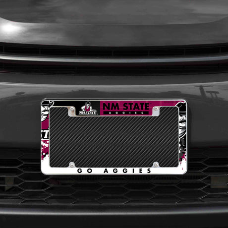 NCAA New Mexico State Aggies All Over Chrome License Plate Frame Fan Gear NCAA New Mexico State Aggies