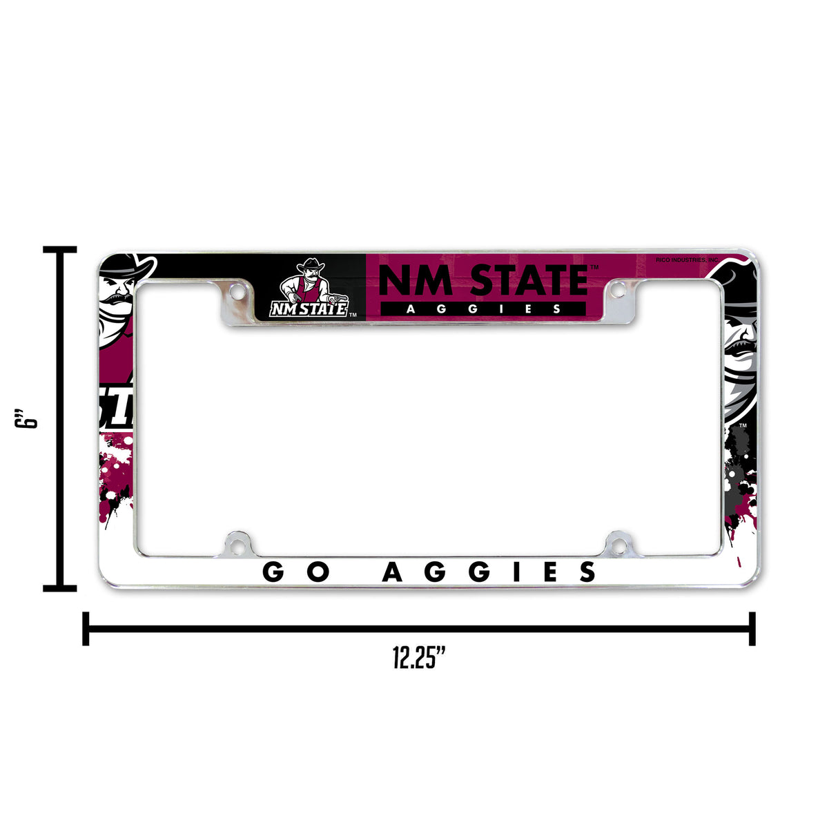 NCAA New Mexico State Aggies All Over Chrome License Plate Frame Fan Gear NCAA New Mexico State Aggies