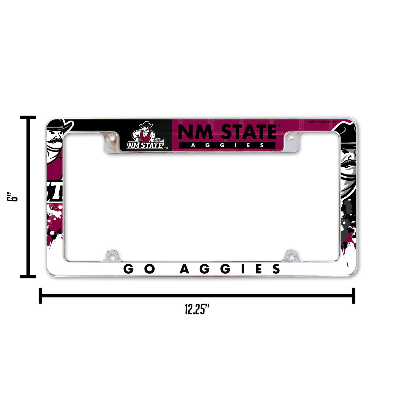 NCAA New Mexico State Aggies All Over Chrome License Plate Frame Fan Gear NCAA New Mexico State Aggies