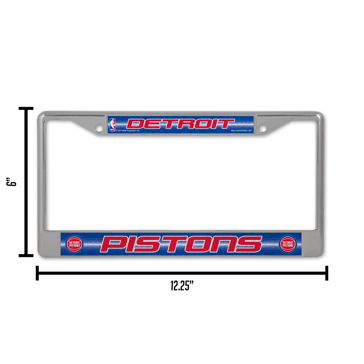 NBA Detroit Pistons Chrome Glitter License Plate Frame Fan Gear NBA Detroit Pistons