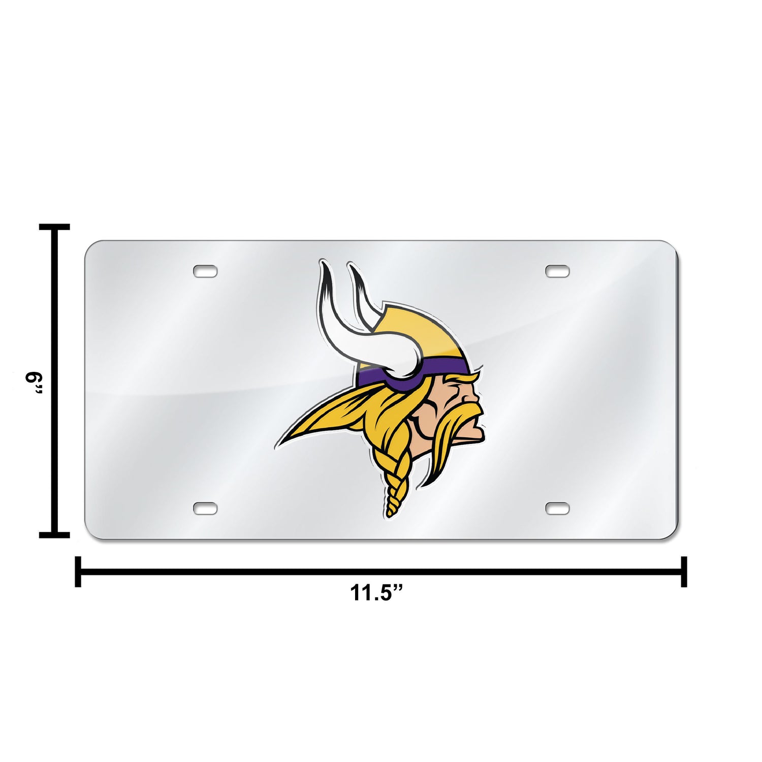 NFL Minnesota Vikings Laser Cut Silver License Plate Tag Fan Gear NFL Minnesota Vikings