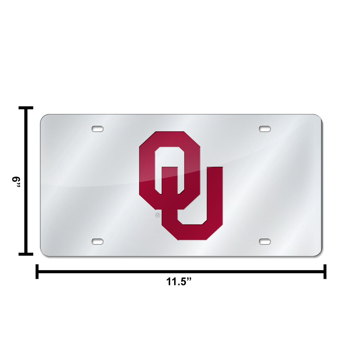 NCAA Oklahoma Sooners Silver Laser Cut Automobile Tag Fan Gear NCAA Oklahoma Sooners