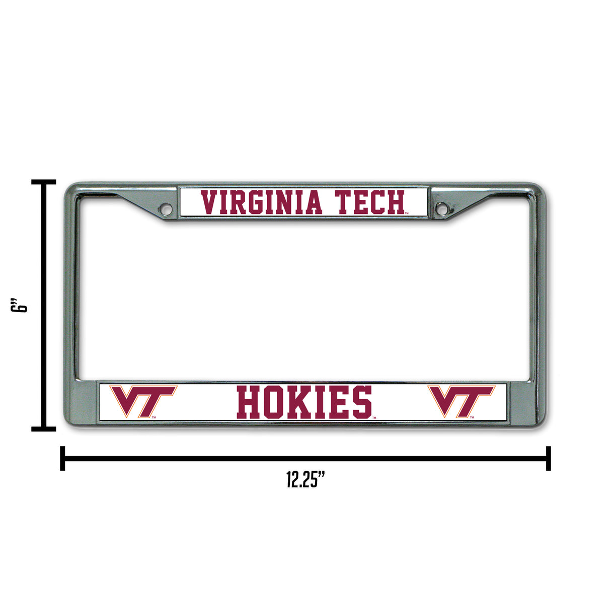 NCAA Virginia Tech Hokies Chrome License Plate Frame Fan Gear NCAA Virginia Tech Hokies