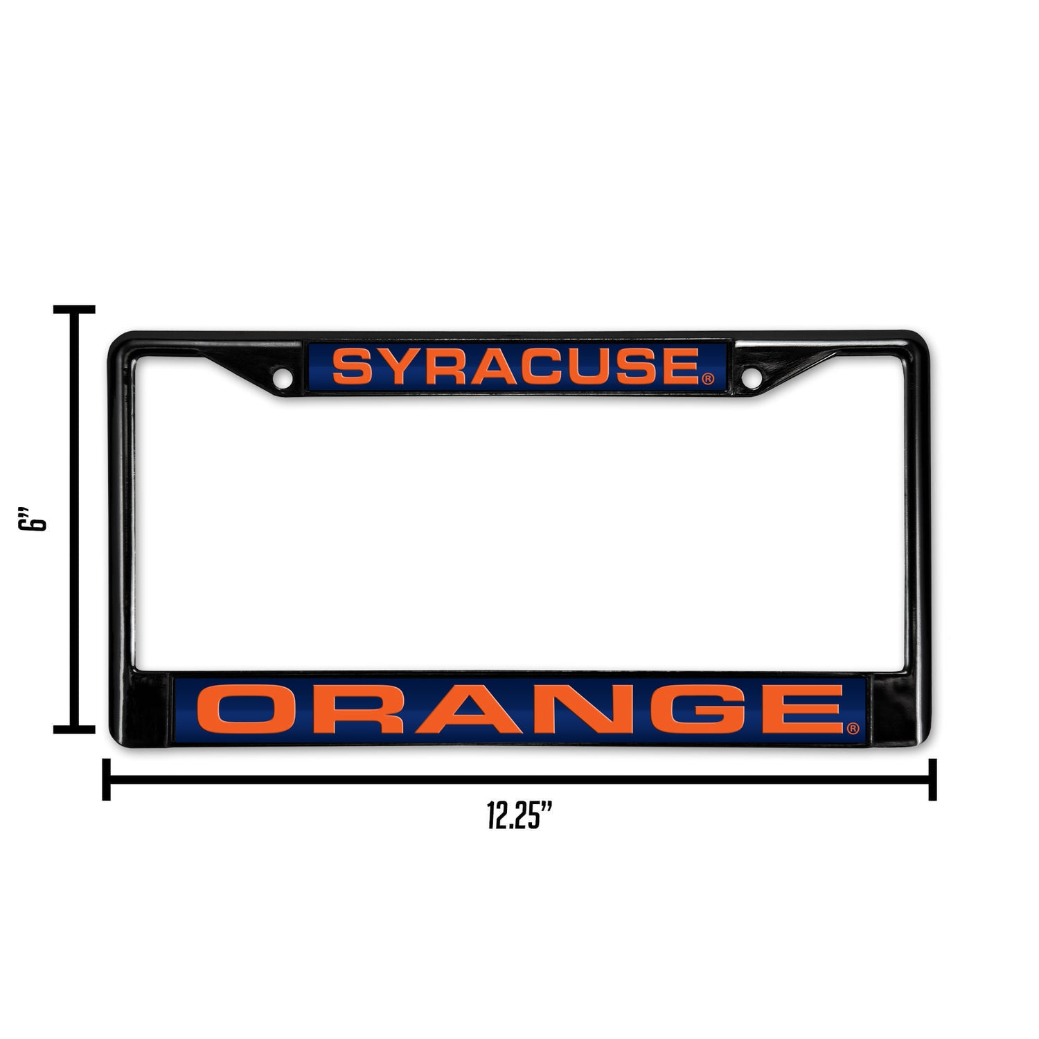 NCAA Syracuse Orange Laser Cut Black Chrome License Plate Frame Fan Gear NCAA Syracuse Orange