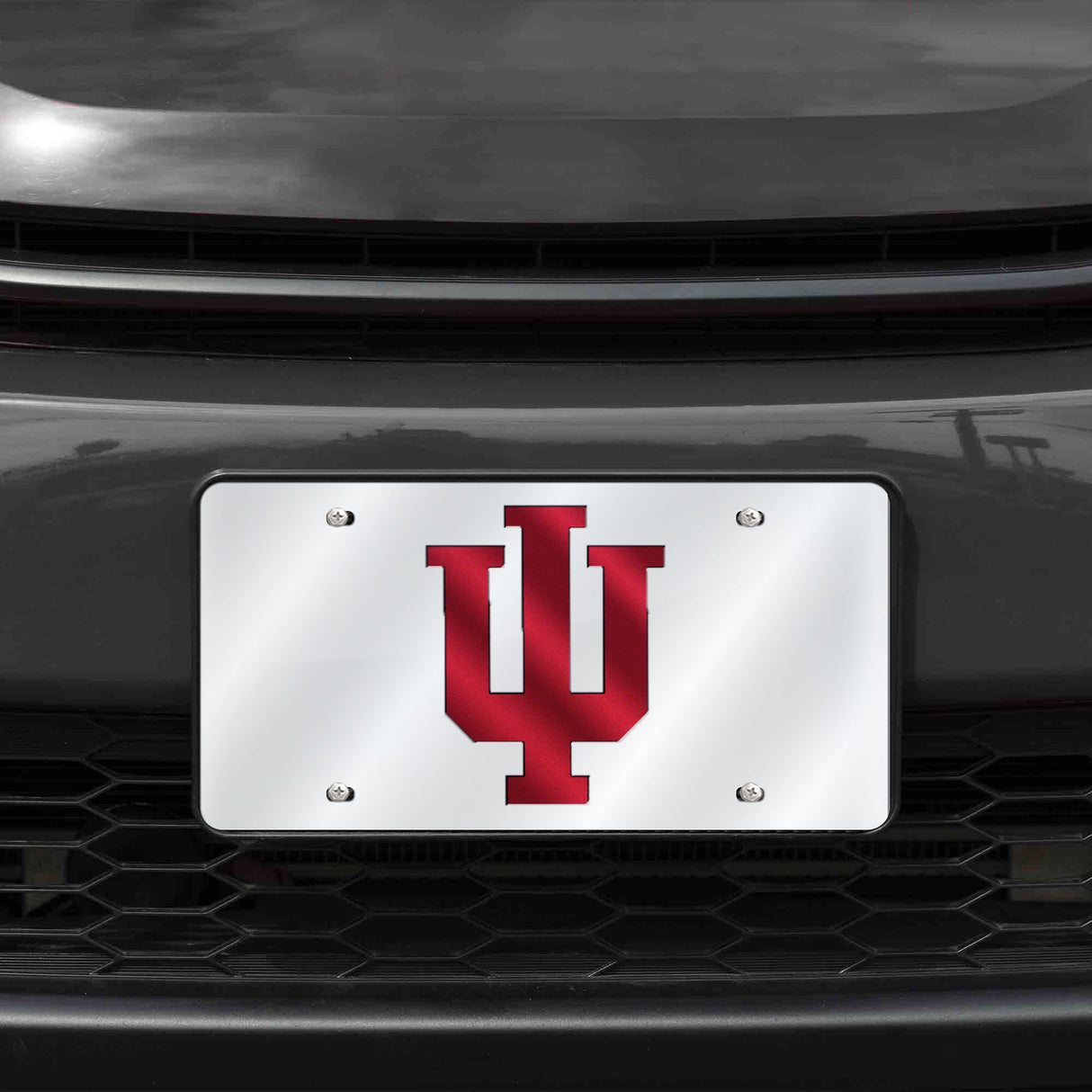 NCAA Indiana Hoosiers Silver Laser Cut Automobile Tag Fan Gear NCAA Indiana Hoosiers