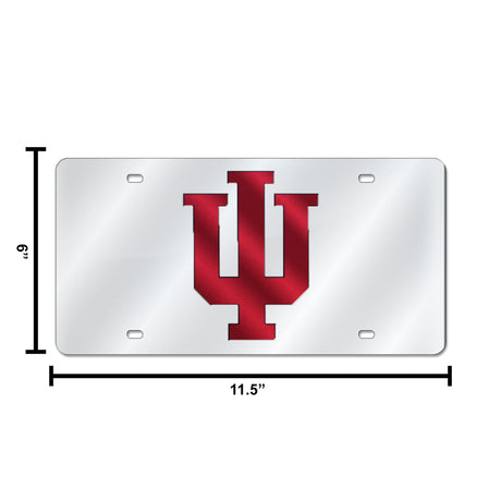 NCAA Indiana Hoosiers Silver Laser Cut Automobile Tag Fan Gear NCAA Indiana Hoosiers
