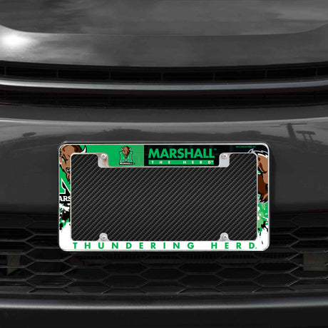 NCAA Marshall Thundering Herd All Over Chrome License Plate Frame Fan Gear NCAA Marshall Thundering Herd