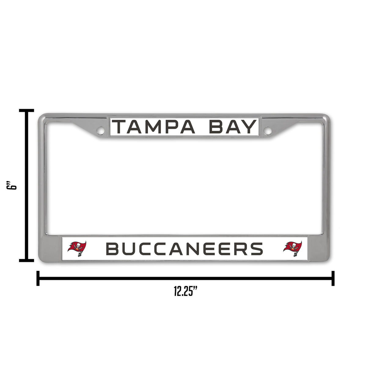 NFL Tampa Bay Buccaneers Chrome License Plate Frame Fan Gear NFL Tampa Bay Buccaneers