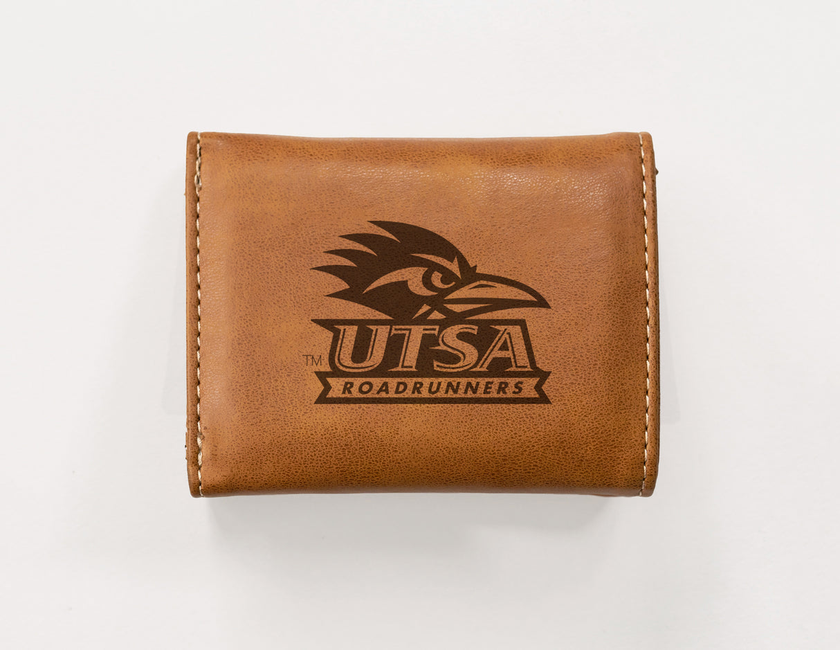 NCAA Texas-San Antonio Roadrunners - UTSA Laser Engraved Tri-Fold Wallet Fan Gear NCAA Texas-San Antonio Roadrunners
