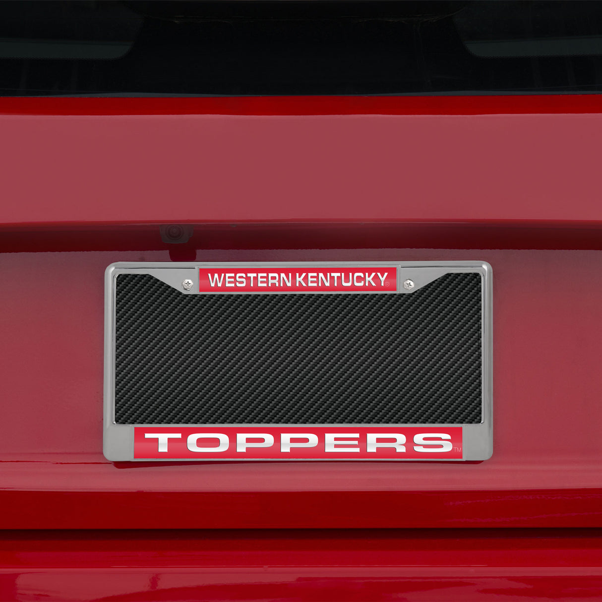 NCAA Western Kentucky Hilltoppers Laser Cut Chrome License Plate Frame Fan Gear NCAA Western Kentucky Hilltoppers