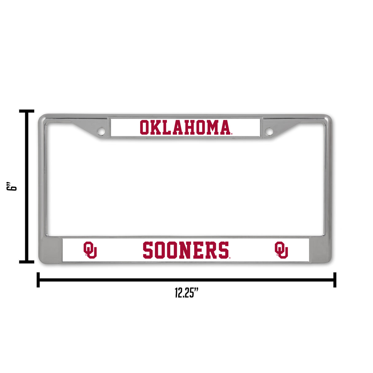 NCAA Oklahoma Sooners Chrome License Plate Frame Fan Gear NCAA Oklahoma Sooners