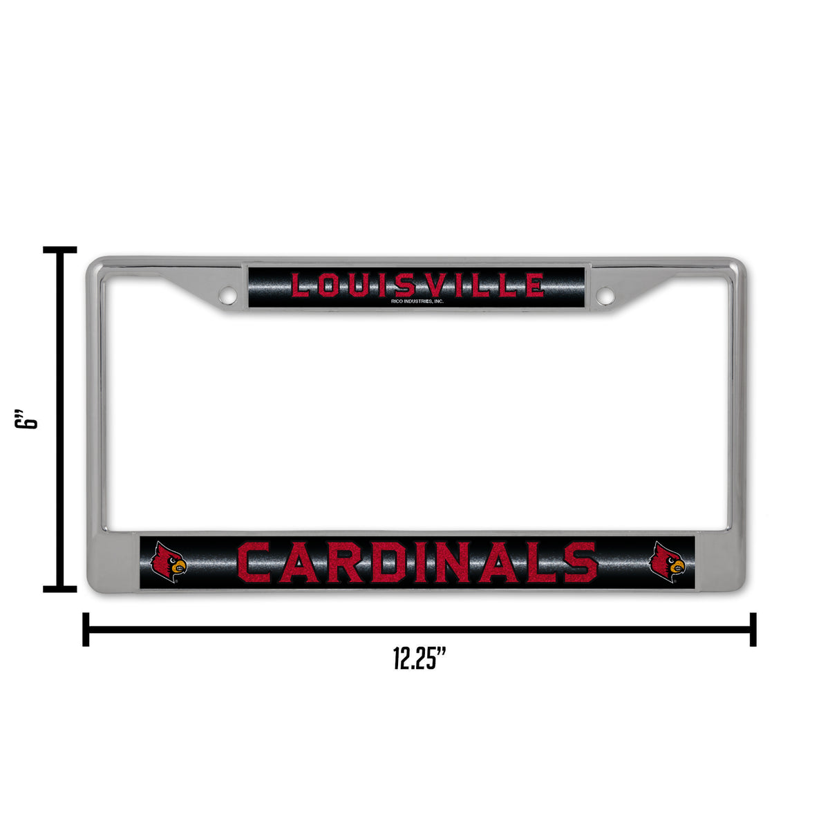 NCAA Louisville Cardinals Chrome Glitter License Plate Frame Fan Gear NCAA Louisville Cardinals