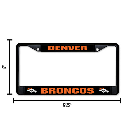 NFL Denver Broncos Black Chrome License Plate Frame Fan Gear NFL Denver Broncos