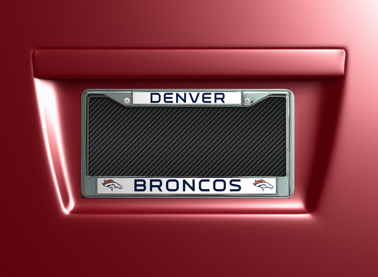 NFL Denver Broncos Chrome License Plate Frame Fan Gear NFL Denver Broncos