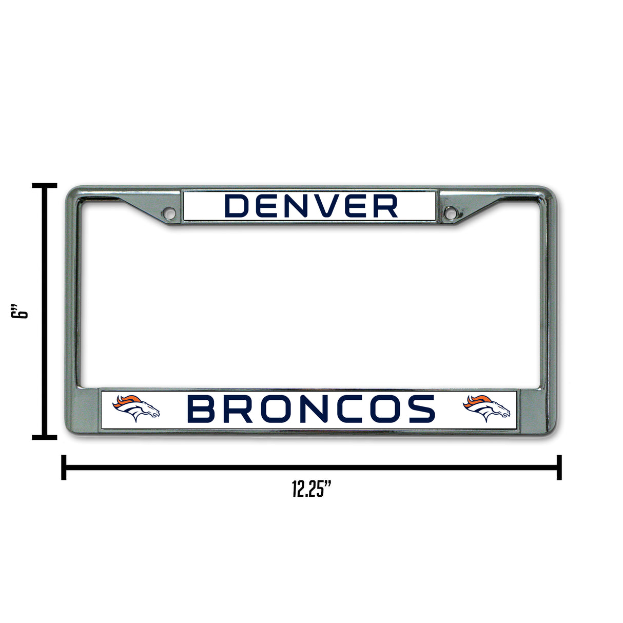 NFL Denver Broncos Chrome License Plate Frame Fan Gear NFL Denver Broncos