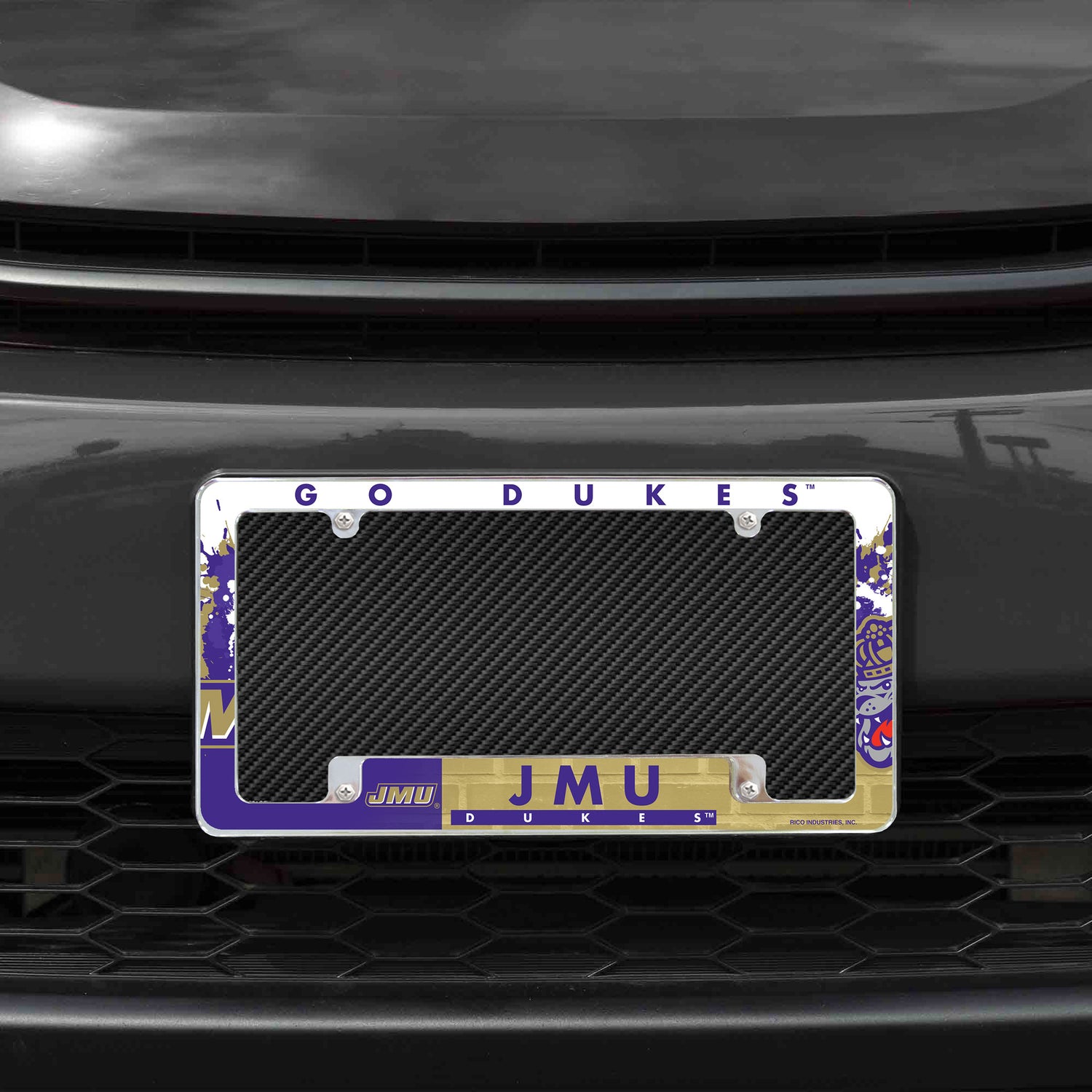NCAA James Madison Dukes All Over Chrome License Plate Frame Fan Gear NCAA James Madison Dukes