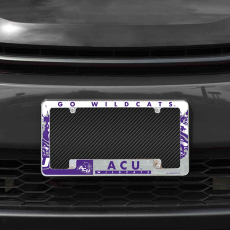 NCAA Abilene Christian Wildcats All Over Chrome License Plate Frame Fan Gear NCAA Abilene Christian Wildcats