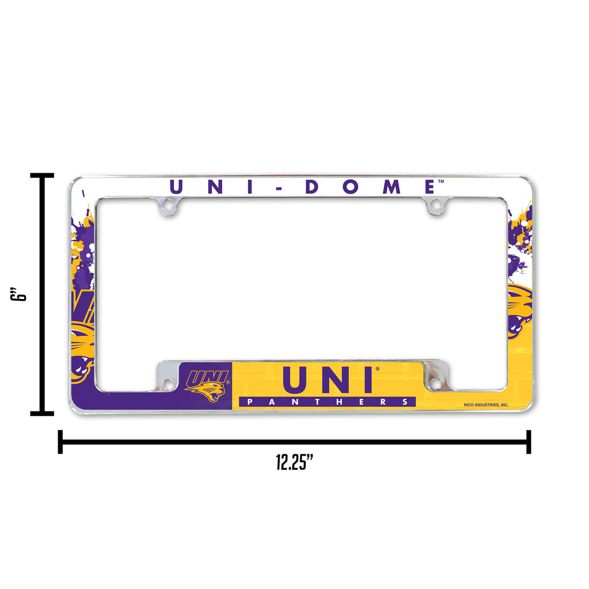NCAA Northern Iowa Panthers All Over Chrome License Plate Frame Fan Gear NCAA Northern Iowa Panthers